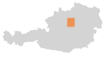 Bezirk Amstetten auf der Österreichkarte